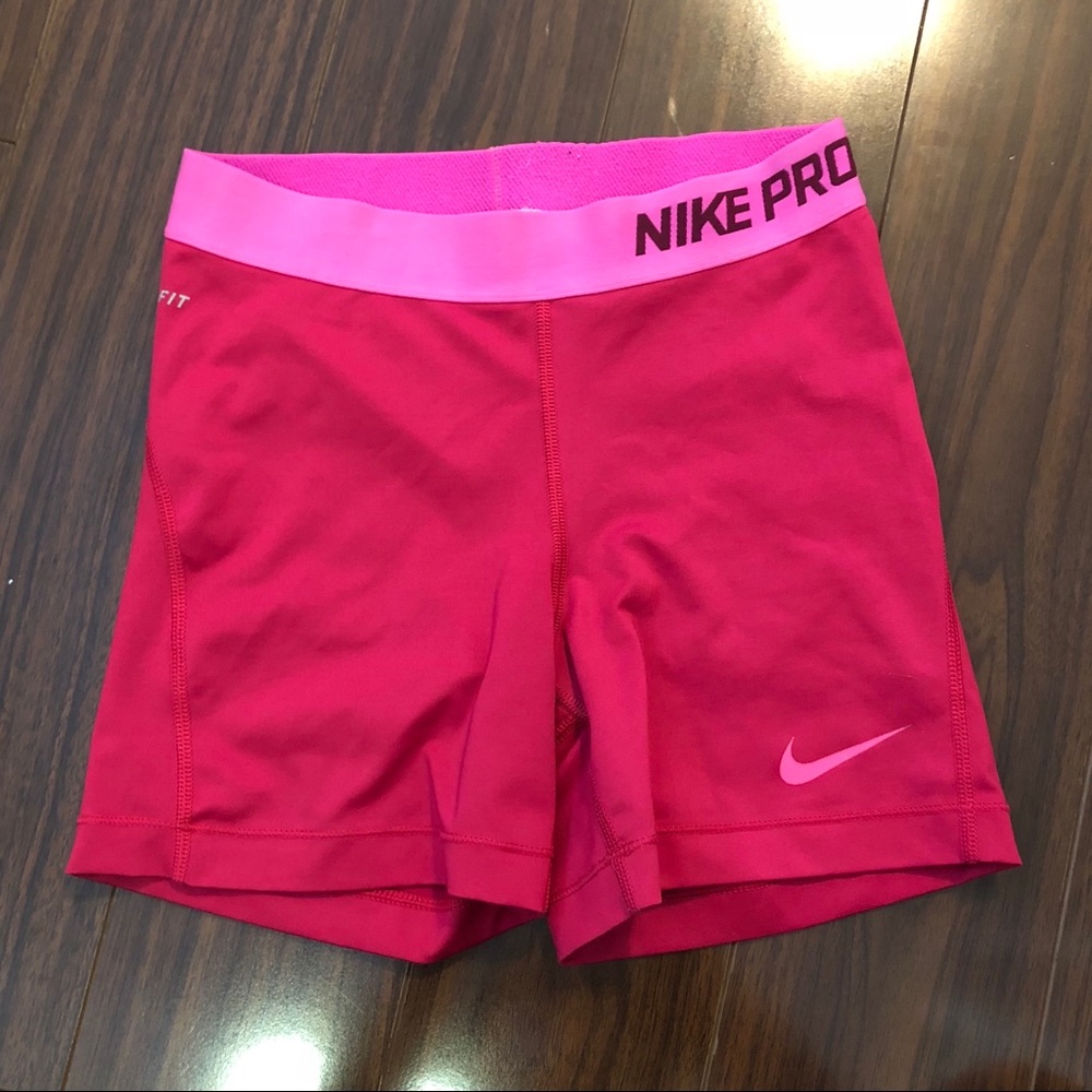 Pink Nike Pro Compression Shorts